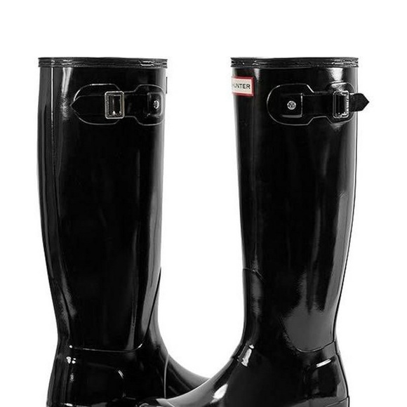 Hunter Glossy Black Tall Boots - Picture 2 of 5
